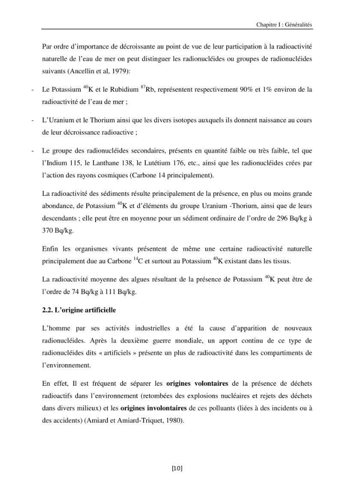 Etude de la répartition de la radioactivité naturelle, et de la minéralogie dans les carottes de sédiments, dans la baie de Bou-Ismail