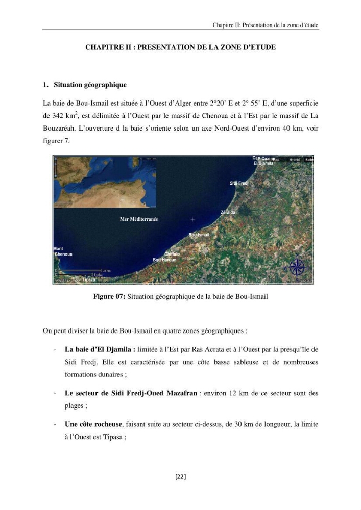 Etude de la répartition de la radioactivité naturelle, et de la minéralogie dans les carottes de sédiments, dans la baie de Bou-Ismail