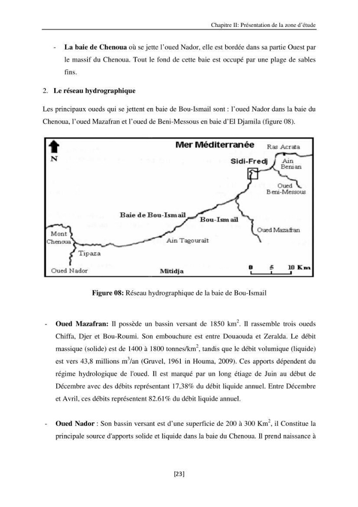 Etude de la répartition de la radioactivité naturelle, et de la minéralogie dans les carottes de sédiments, dans la baie de Bou-Ismail