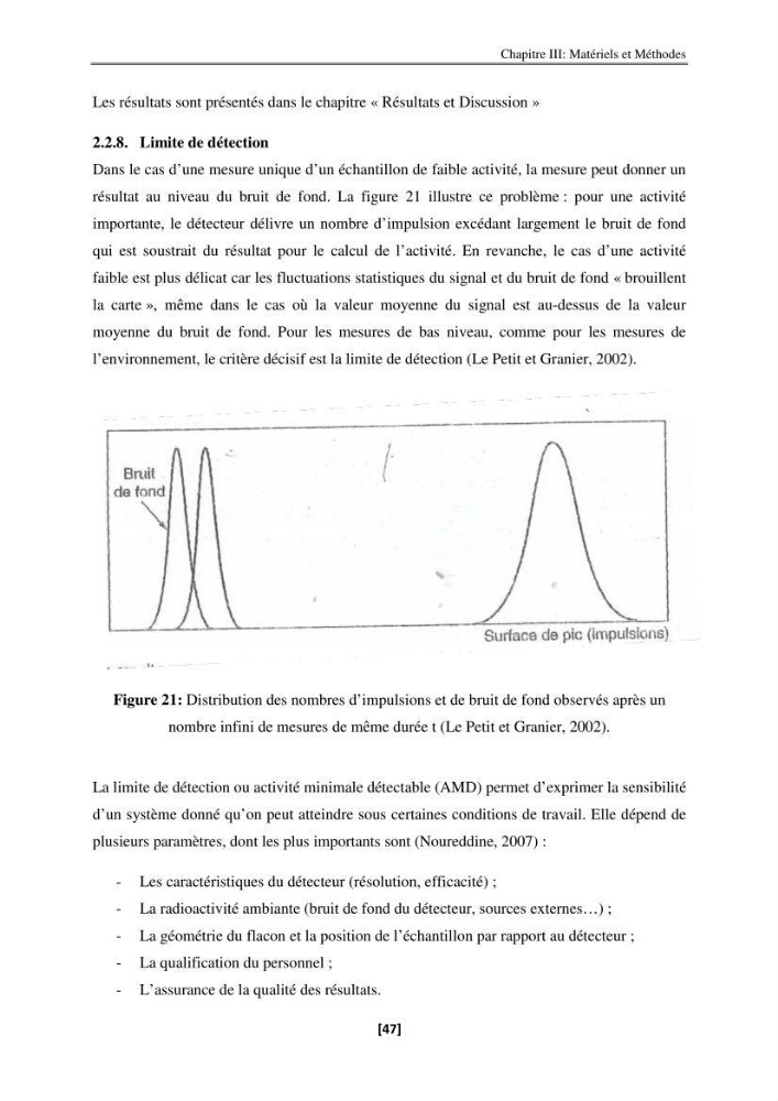 Etude de la répartition de la radioactivité naturelle, et de la minéralogie dans les carottes de sédiments, dans la baie de Bou-Ismail