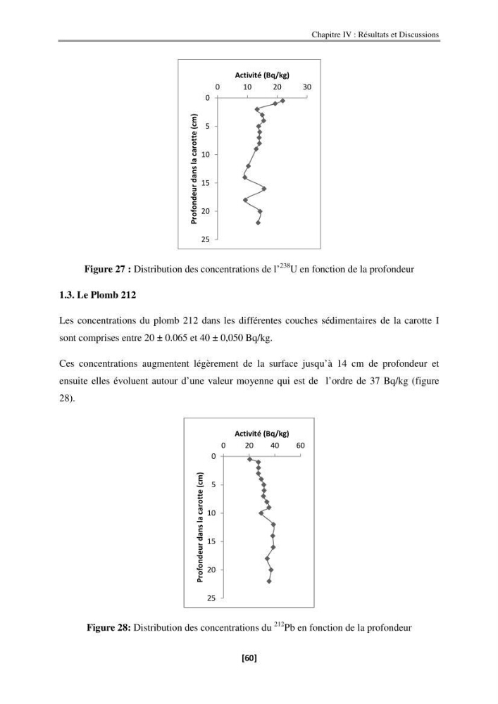 Etude de la répartition de la radioactivité naturelle, et de la minéralogie dans les carottes de sédiments, dans la baie de Bou-Ismail