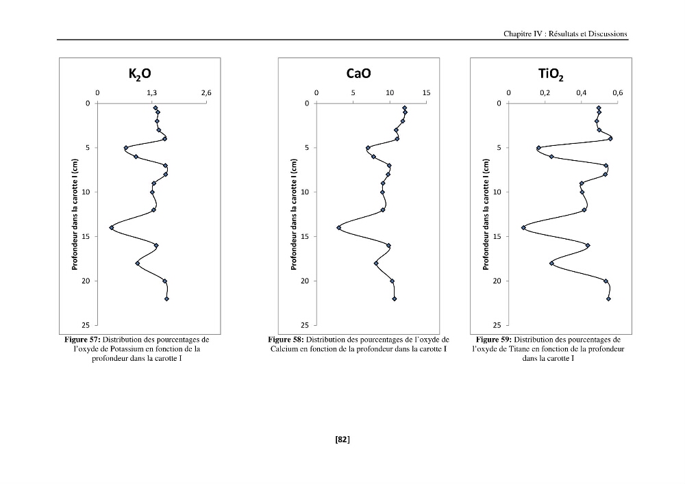 Etude de la répartition de la radioactivité naturelle, et de la minéralogie dans les carottes de sédiments, dans la baie de Bou-Ismail