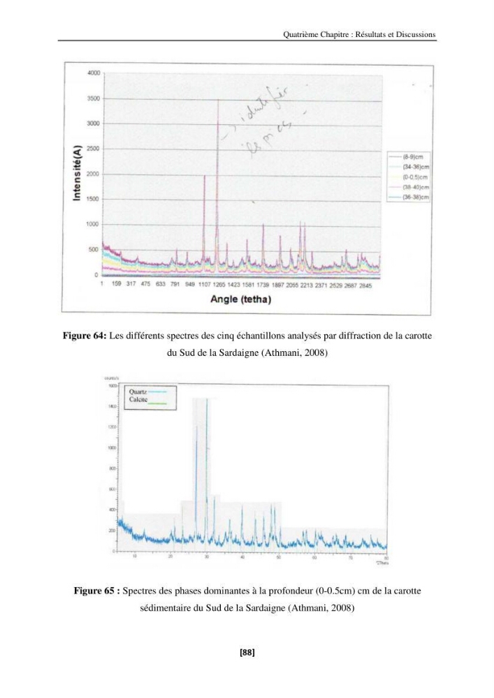 Etude de la répartition de la radioactivité naturelle, et de la minéralogie dans les carottes de sédiments, dans la baie de Bou-Ismail
