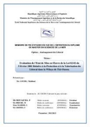 Evaluation de l'état de mise en oeuvre de la loi 02-02 du 5 février 2002 relative à la protection et à la valorisation du littoral dans la wilaya de Tizi-Ouzou