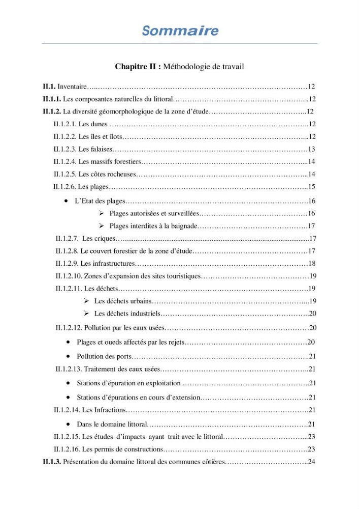 Evaluation de l\'état de mise en oeuvre de la loi 02-02 du 5 février 2002 relative à la protection et à la valorisation du littoral dans la wilaya de Tizi-Ouzou