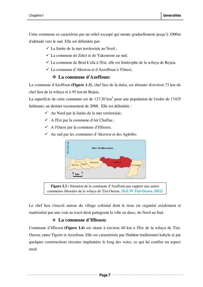 Evaluation de l\'état de mise en oeuvre de la loi 02-02 du 5 février 2002 relative à la protection et à la valorisation du littoral dans la wilaya de Tizi-Ouzou