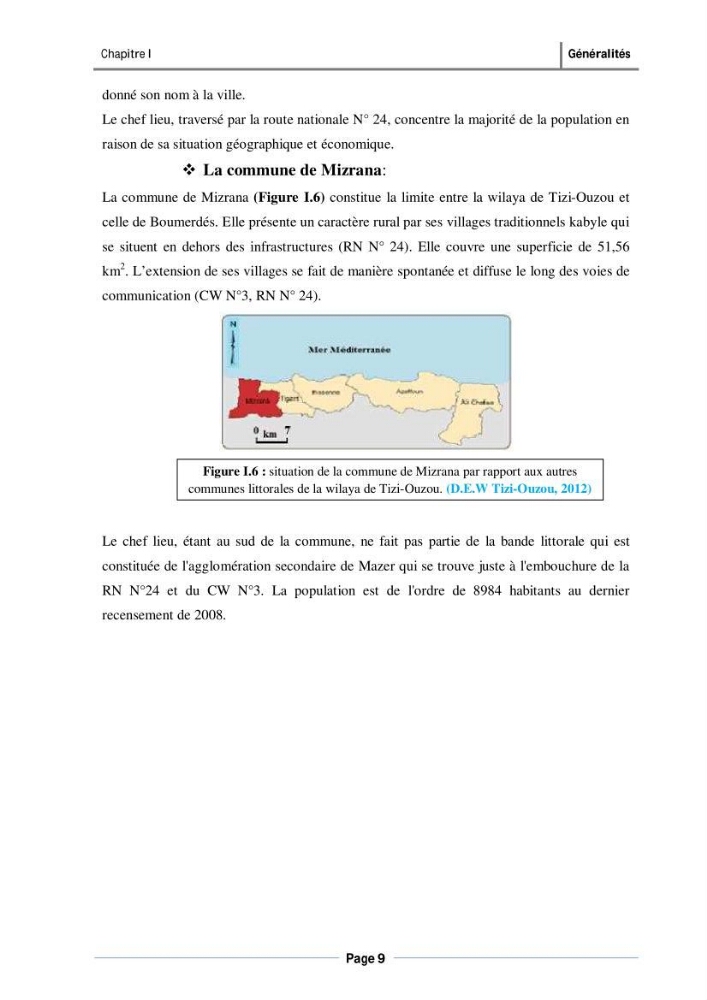 Evaluation de l\'état de mise en oeuvre de la loi 02-02 du 5 février 2002 relative à la protection et à la valorisation du littoral dans la wilaya de Tizi-Ouzou