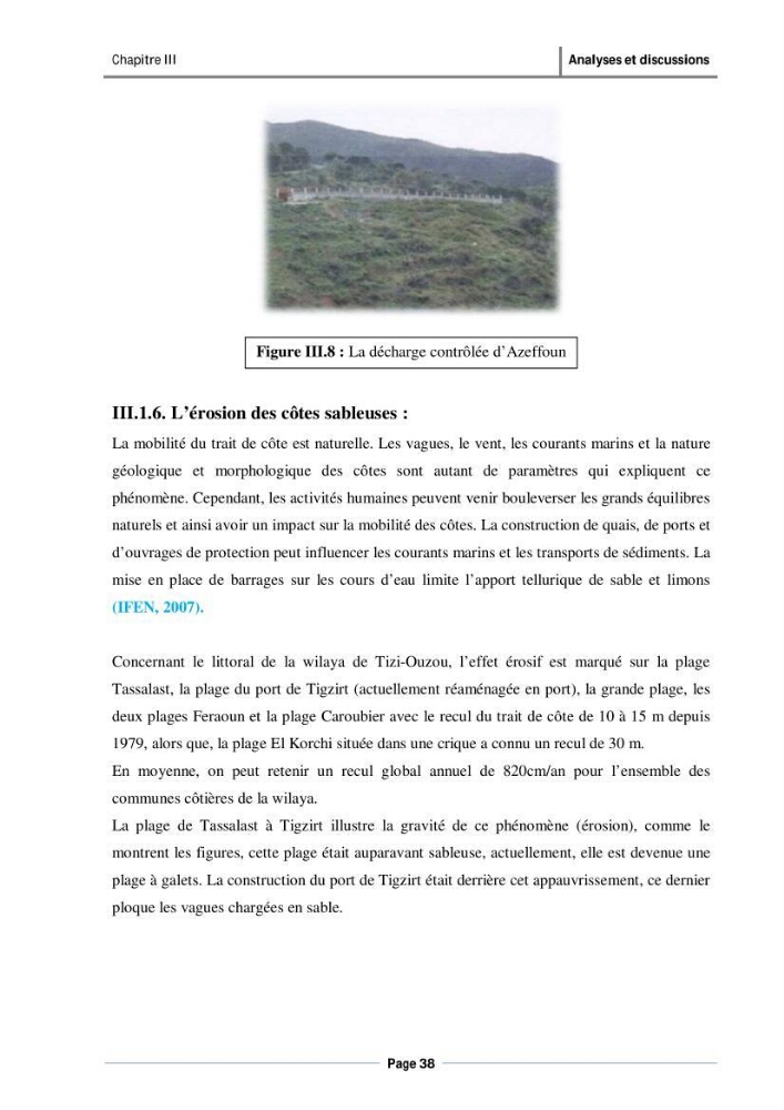 Evaluation de l\'état de mise en oeuvre de la loi 02-02 du 5 février 2002 relative à la protection et à la valorisation du littoral dans la wilaya de Tizi-Ouzou