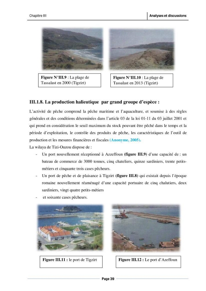 Evaluation de l\'état de mise en oeuvre de la loi 02-02 du 5 février 2002 relative à la protection et à la valorisation du littoral dans la wilaya de Tizi-Ouzou
