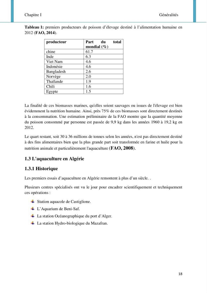 Etude d\'impact de la ferme aquacole Sarl EAM (Ain Tagourait) sur l\'environnement (Etat initial):