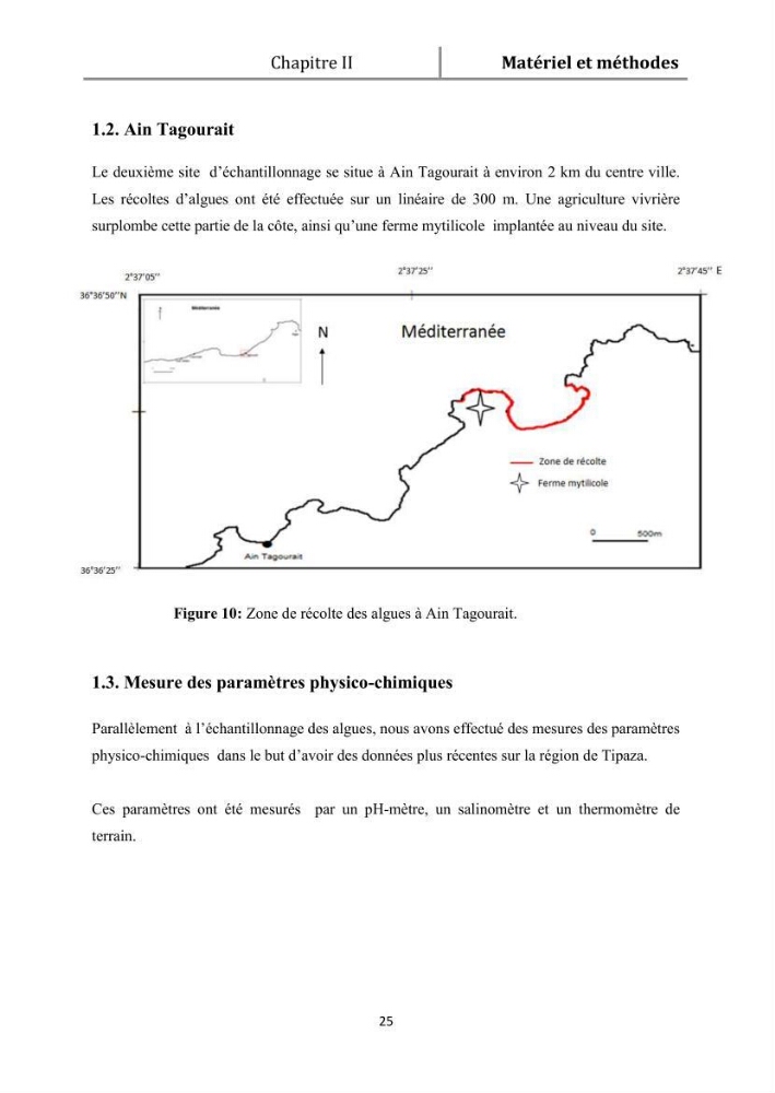 Recherche des espèces algales à intérêt aquacole dans la région de Tipaza