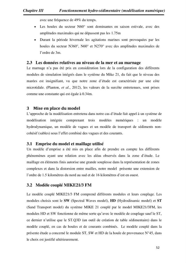 Etude et évaluation de l\'état de la vulnérabilité du système côtier de la zone Est-Algéroise