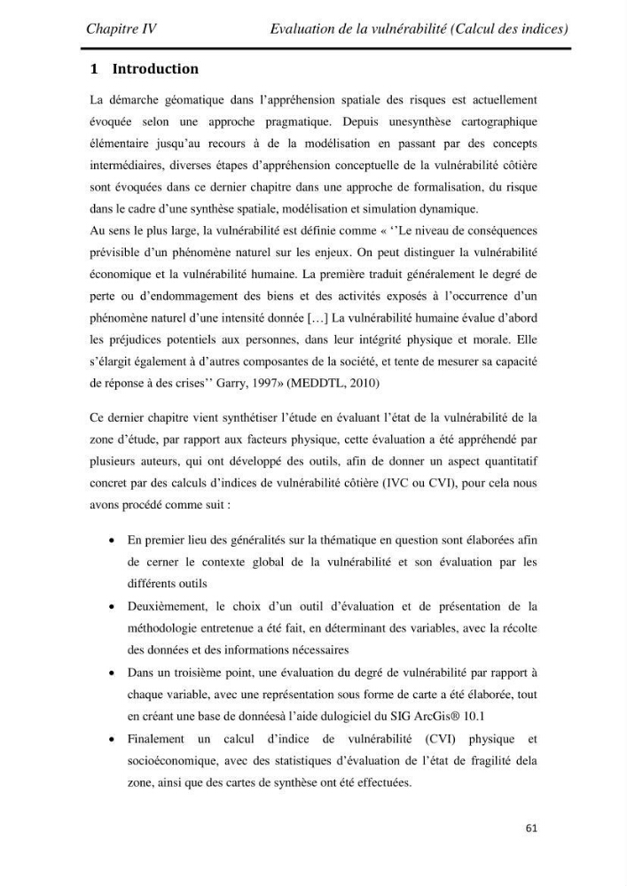 Etude et évaluation de l\'état de la vulnérabilité du système côtier de la zone Est-Algéroise