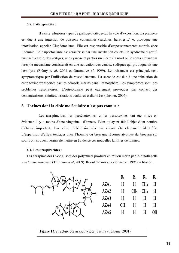 Synthèse bibliographique sur les phycotoxines