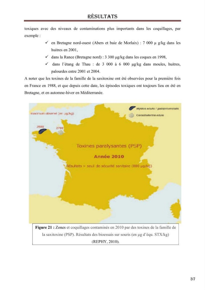 Synthèse bibliographique sur les phycotoxines