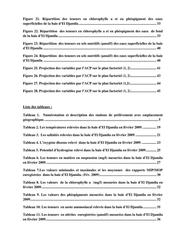 Contribution a l\'étude de la baie d\'El Djamila