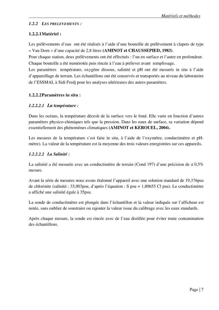Contribution a l\'étude de la baie d\'El Djamila