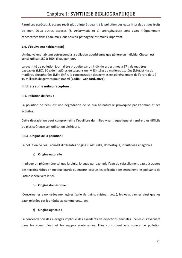 Contribution a L\'étude des parametres physico-chimique et bactériologiques du littoral de boudouaou el bahri pour la création d\'une station d\'une station d\'épuration
