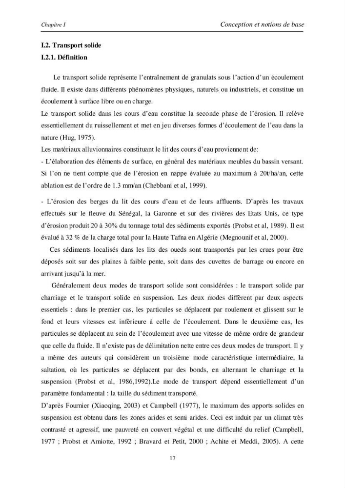 Les débits liquides et solides des cours d\'eau algériens et leur impact sur le milieu marin et littoral (bassin versant de l\'Isser et Mazafran).