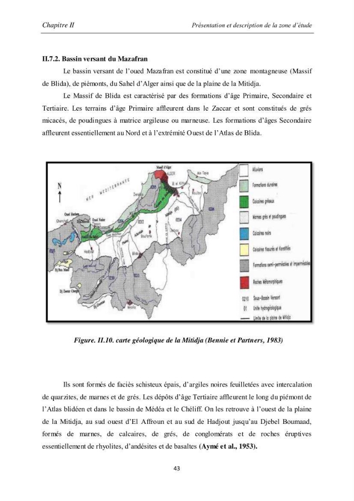 Les débits liquides et solides des cours d\'eau algériens et leur impact sur le milieu marin et littoral (bassin versant de l\'Isser et Mazafran).