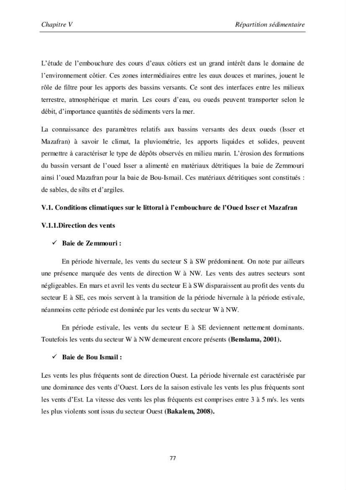 Les débits liquides et solides des cours d\'eau algériens et leur impact sur le milieu marin et littoral (bassin versant de l\'Isser et Mazafran).