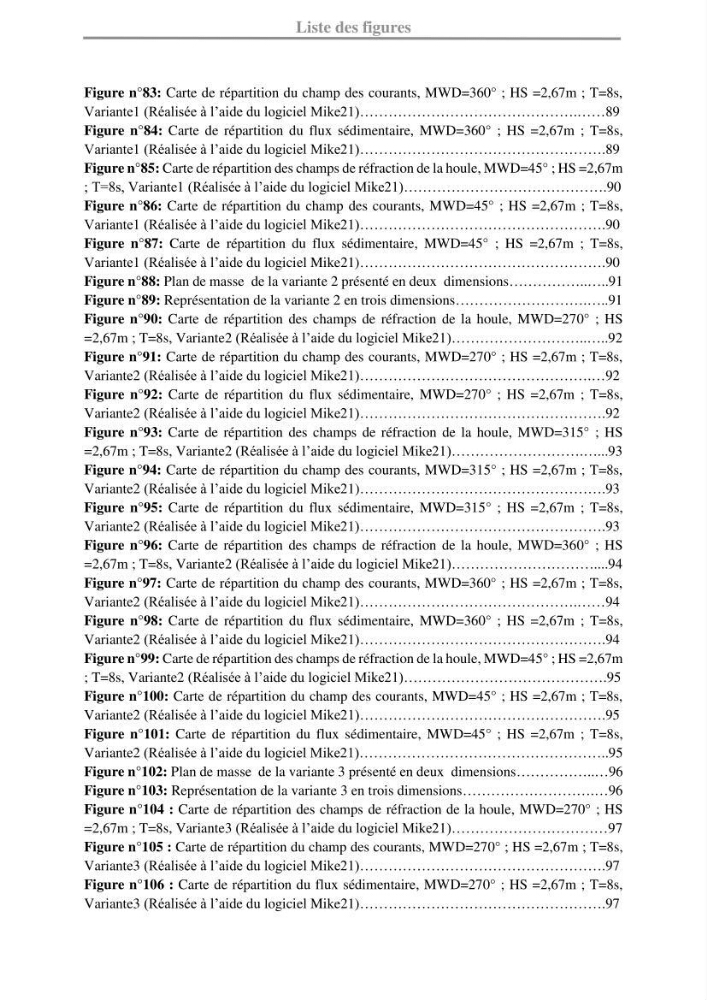 Etude hydrosédimentaire du rivage de Khemisti: application de la modelisation numérique en domaine bidimensionnel par un logiciel de calcul MIKE 21