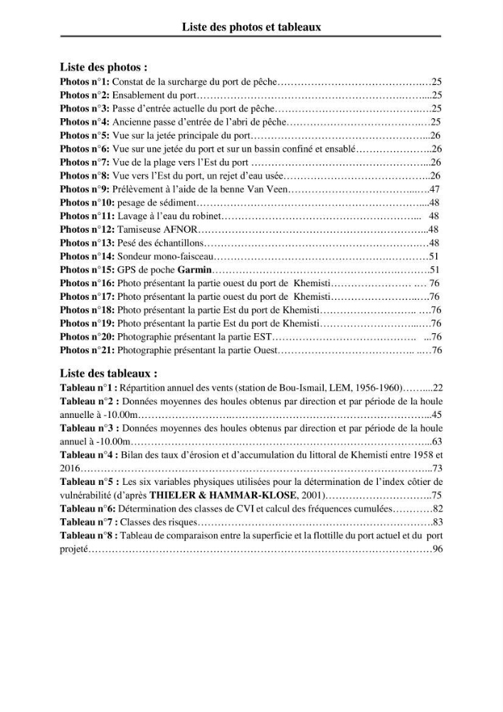 Etude hydrosédimentaire du rivage de Khemisti: application de la modelisation numérique en domaine bidimensionnel par un logiciel de calcul MIKE 21