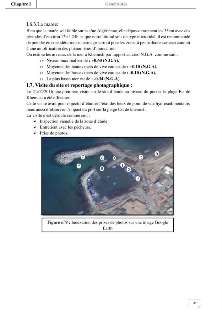 Etude hydrosédimentaire du rivage de Khemisti: application de la modelisation numérique en domaine bidimensionnel par un logiciel de calcul MIKE 21