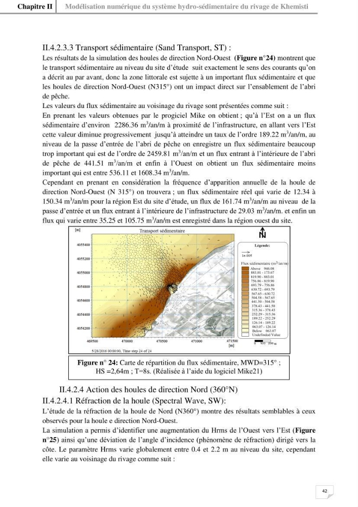 Etude hydrosédimentaire du rivage de Khemisti: application de la modelisation numérique en domaine bidimensionnel par un logiciel de calcul MIKE 21