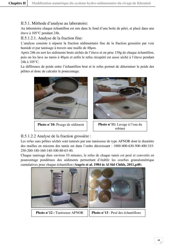 Etude hydrosédimentaire du rivage de Khemisti: application de la modelisation numérique en domaine bidimensionnel par un logiciel de calcul MIKE 21