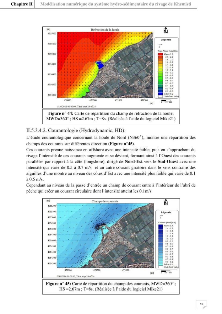 Etude hydrosédimentaire du rivage de Khemisti: application de la modelisation numérique en domaine bidimensionnel par un logiciel de calcul MIKE 21