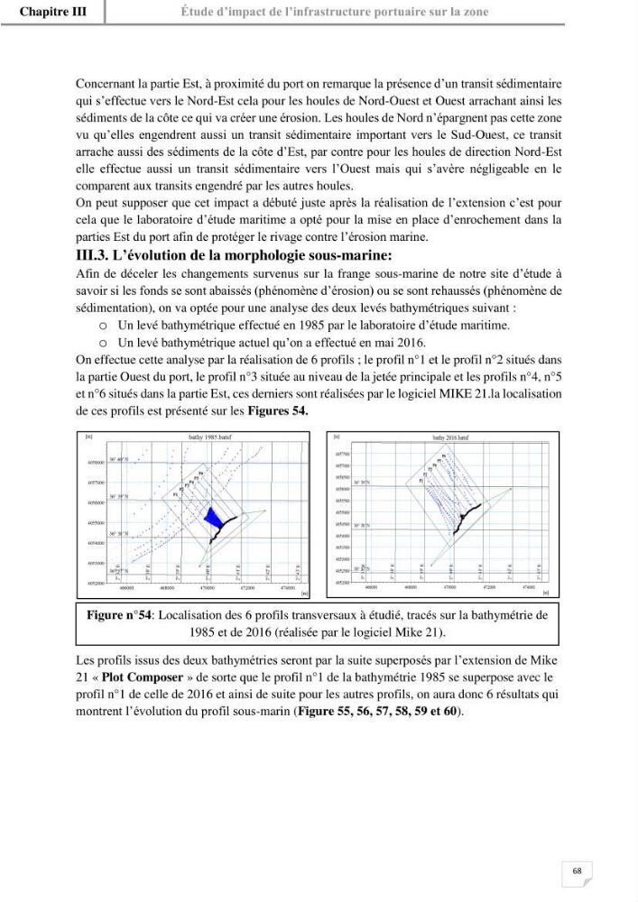 Etude hydrosédimentaire du rivage de Khemisti: application de la modelisation numérique en domaine bidimensionnel par un logiciel de calcul MIKE 21