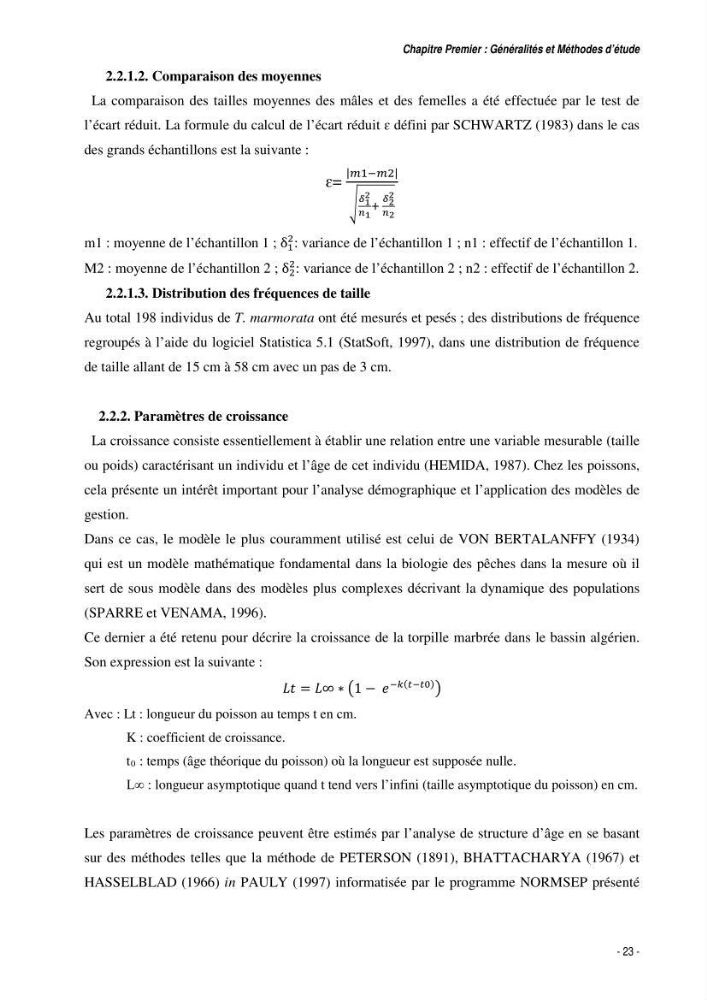 Comportement, Croissance et Exploitation de Torpedo marmorata Risso, 1810 (CHONDRICHTHYENS, TORPEDINIDAE) dans le bassin Algérien