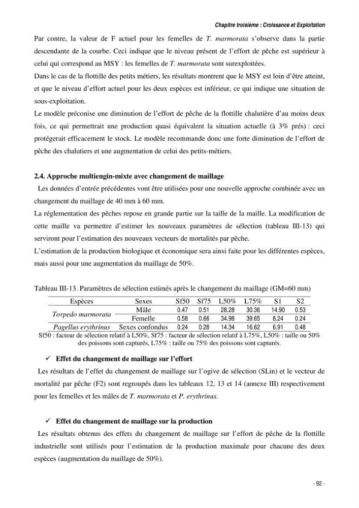 Comportement, Croissance et Exploitation de Torpedo marmorata Risso, 1810 (CHONDRICHTHYENS, TORPEDINIDAE) dans le bassin Algérien