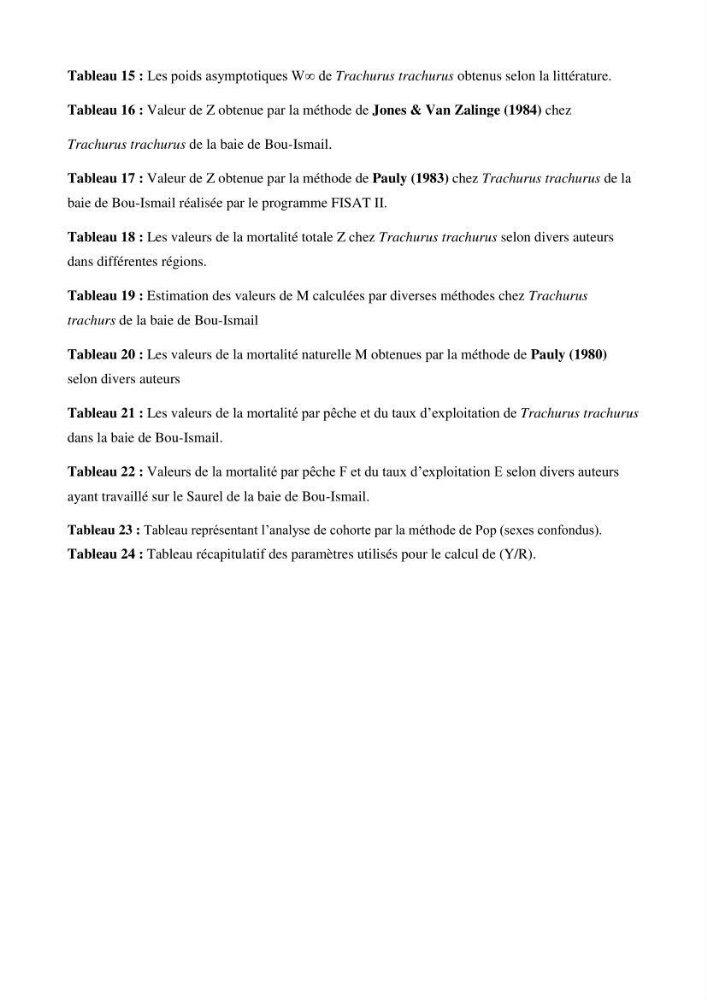 Contribution à l\'étude des paramètres biologiques et d\'exploitation de saurel Trachurus Trachurus ( Linne, 1758) dans la baie de Bou-Ismail: