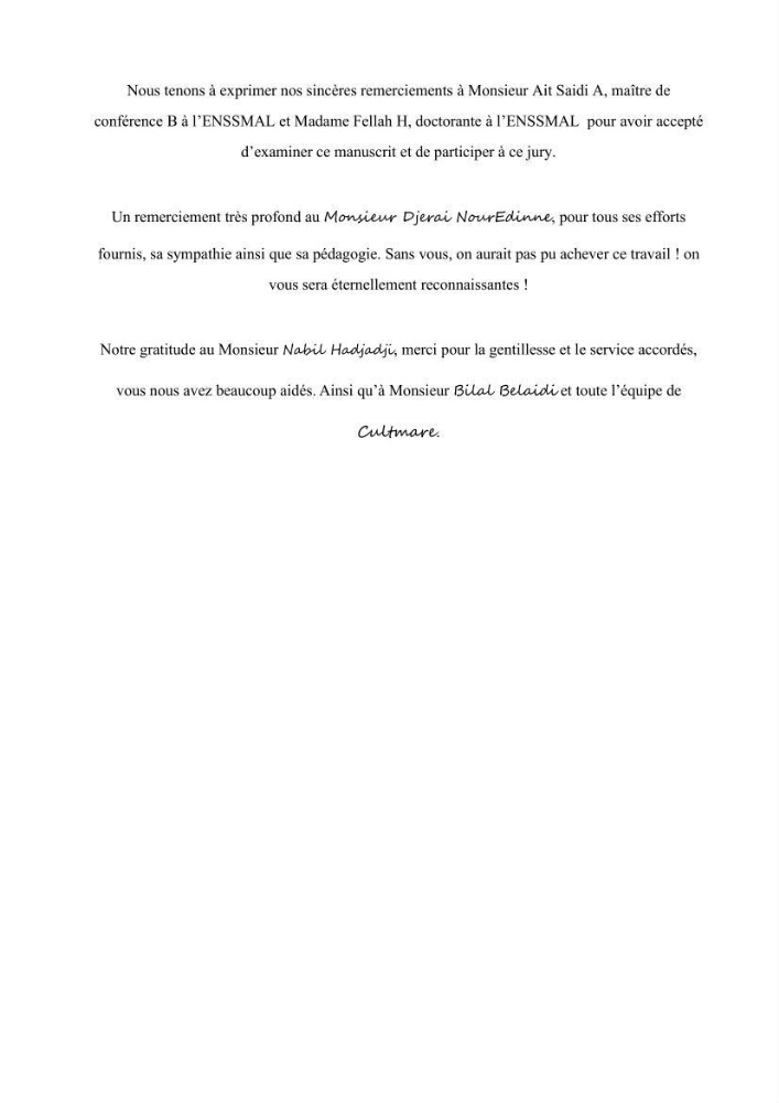 Contribution à l’évaluation de la qualité environmental d’une ferme aquacole