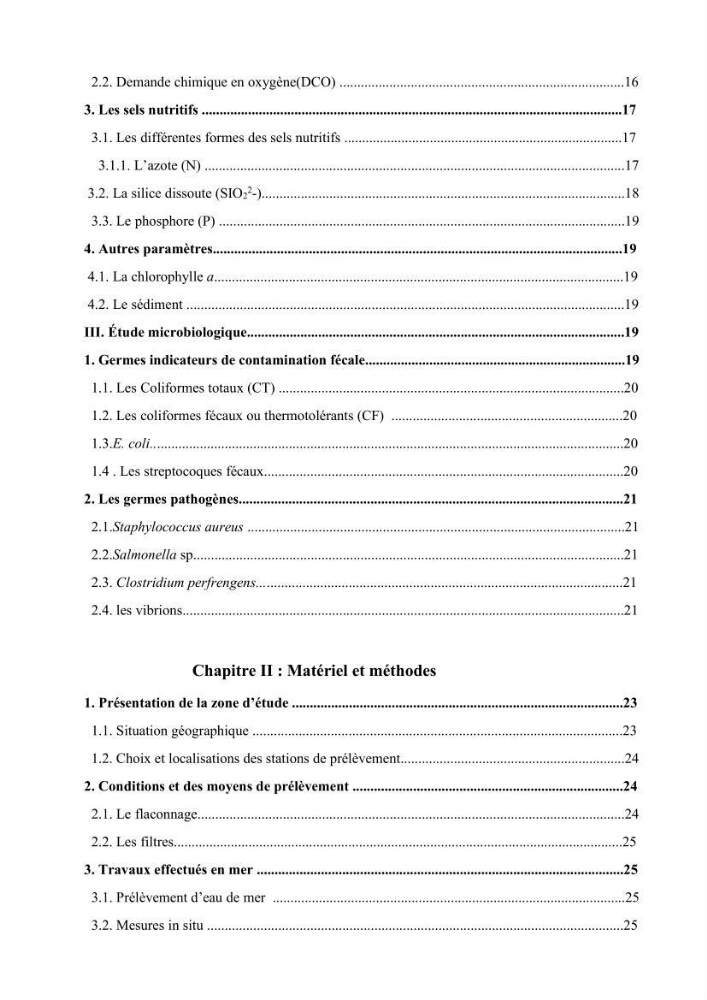 Contribution à l’évaluation de la qualité environmental d’une ferme aquacole