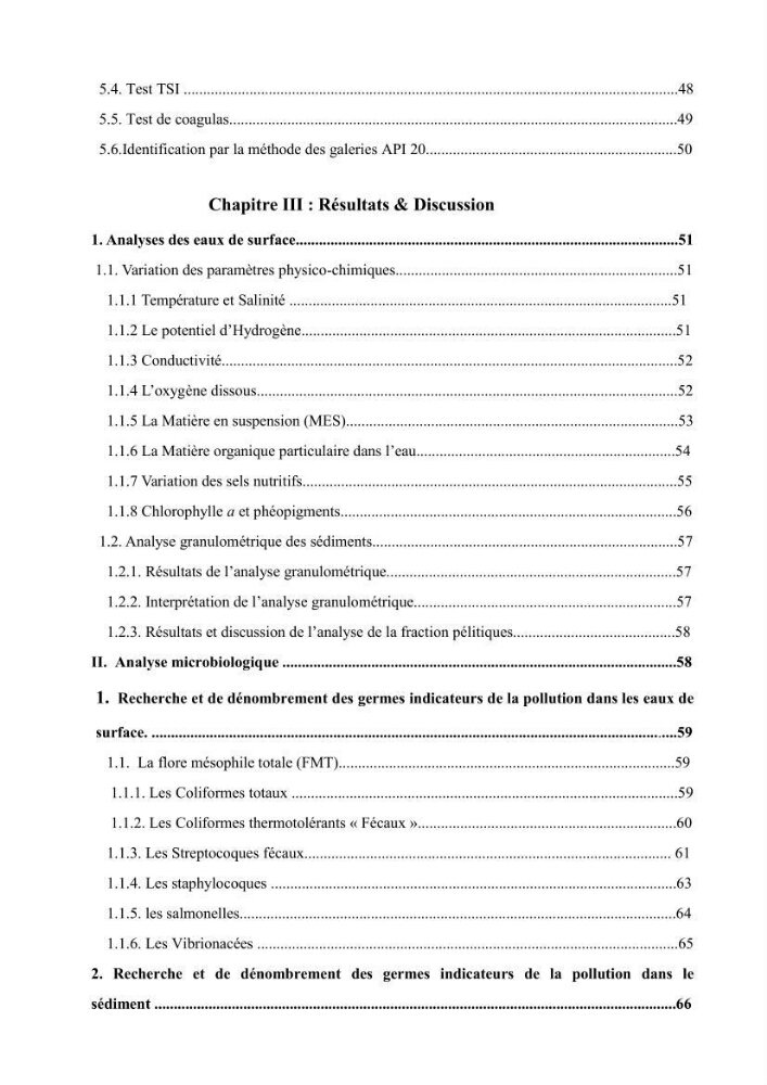 Contribution à l’évaluation de la qualité environmental d’une ferme aquacole