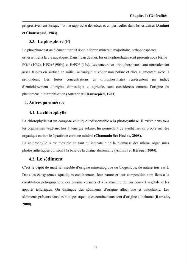 Contribution à l’évaluation de la qualité environmental d’une ferme aquacole