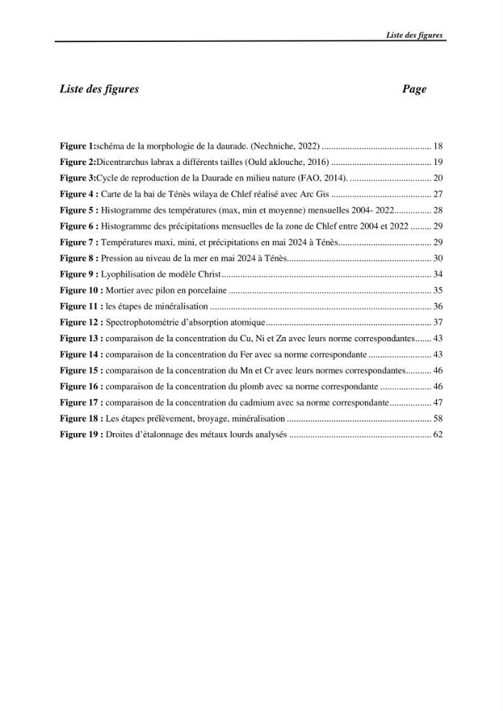 Estimation de la contamination par certains métaux lourds au niveau de la chair d\'un poisson d\'élevage