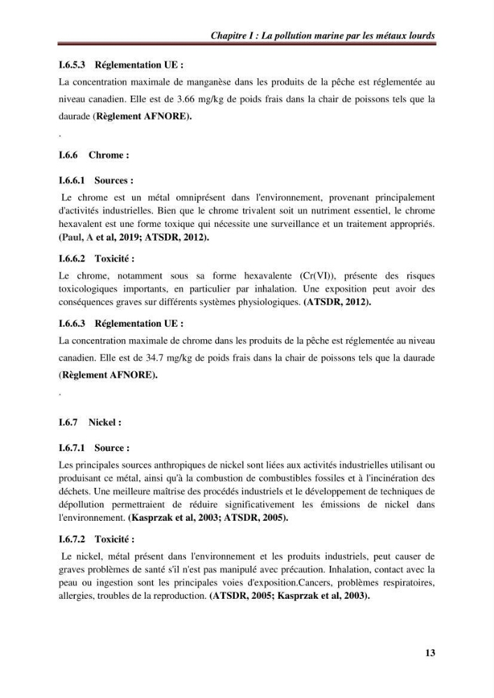 Estimation de la contamination par certains métaux lourds au niveau de la chair d\'un poisson d\'élevage