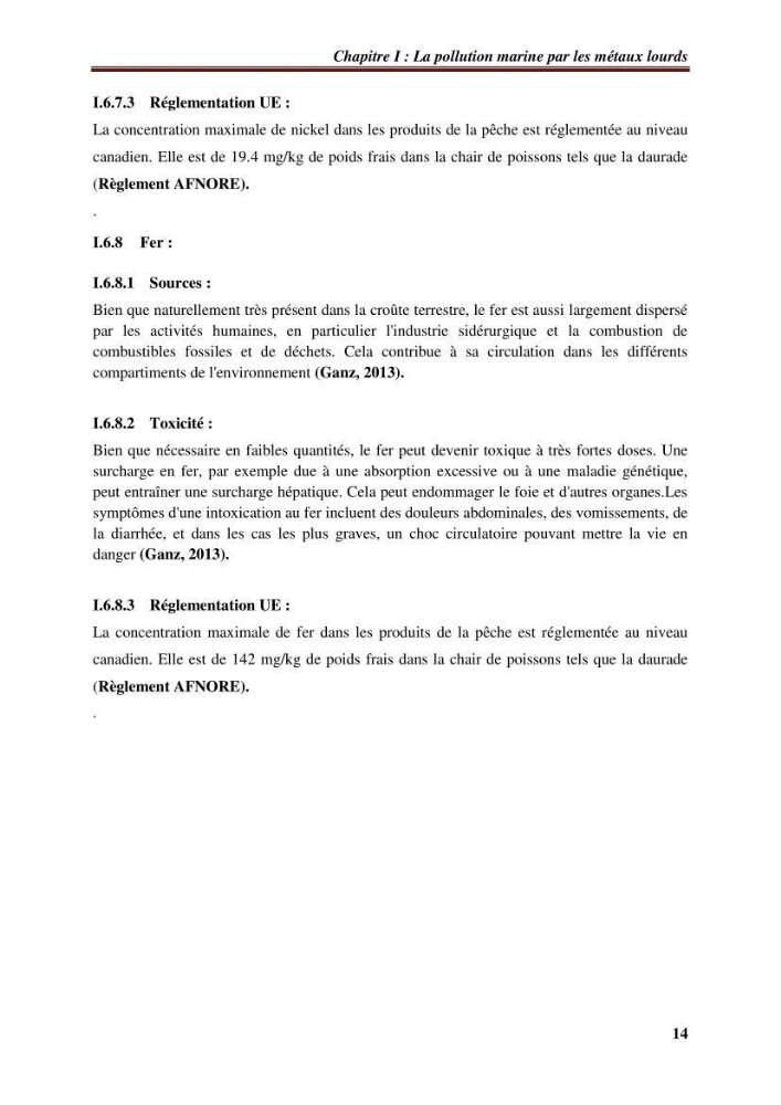 Estimation de la contamination par certains métaux lourds au niveau de la chair d\'un poisson d\'élevage