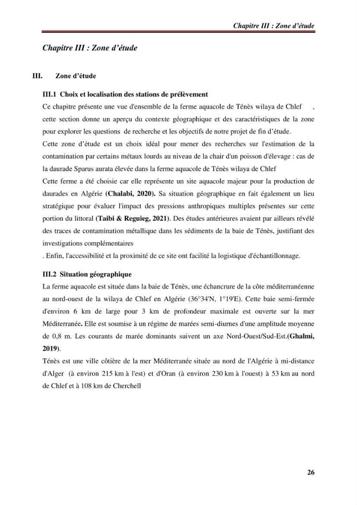 Estimation de la contamination par certains métaux lourds au niveau de la chair d\'un poisson d\'élevage