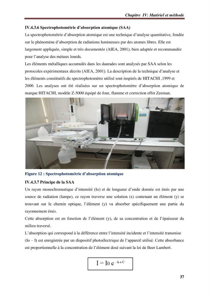 Estimation de la contamination par certains métaux lourds au niveau de la chair d\'un poisson d\'élevage