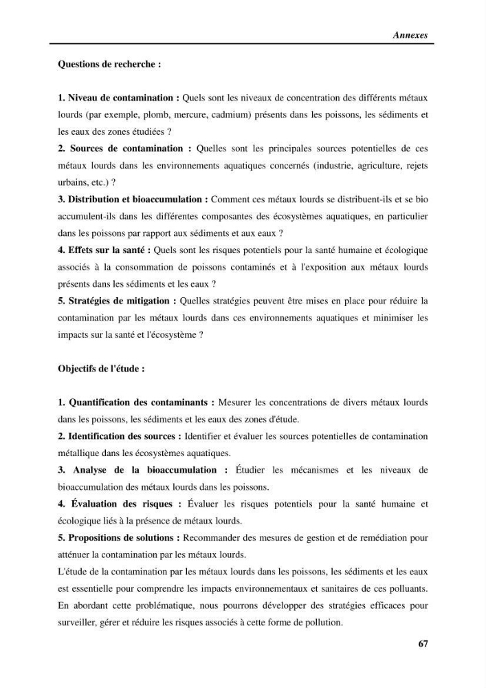 Estimation de la contamination par certains métaux lourds au niveau de la chair d\'un poisson d\'élevage