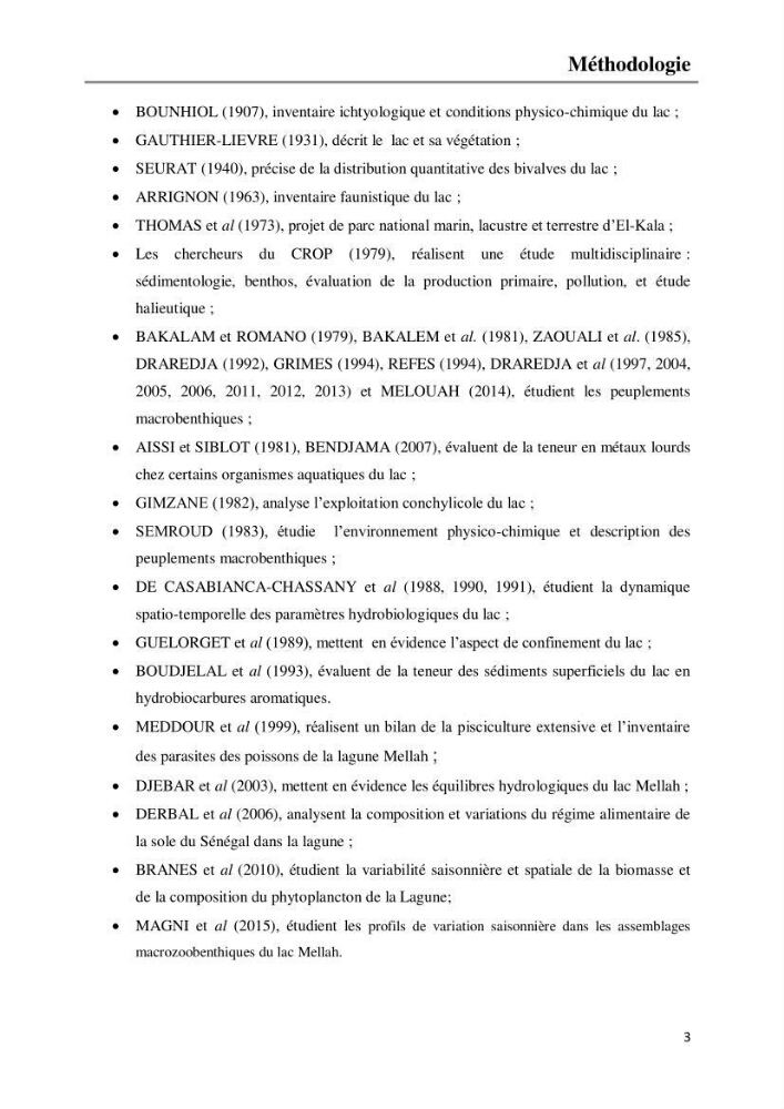 Etude de la structure du peuplement benthique de la lagune Mellah (El-Kala, Algérie) prélèvements: mai 2017 et mai 2018