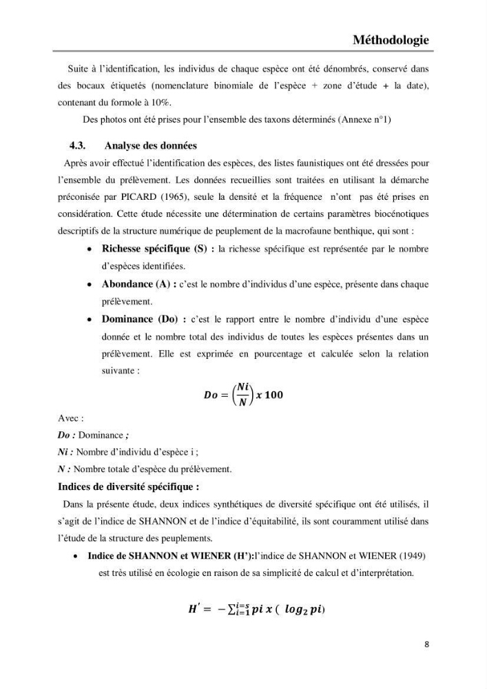 Etude de la structure du peuplement benthique de la lagune Mellah (El-Kala, Algérie) prélèvements: mai 2017 et mai 2018