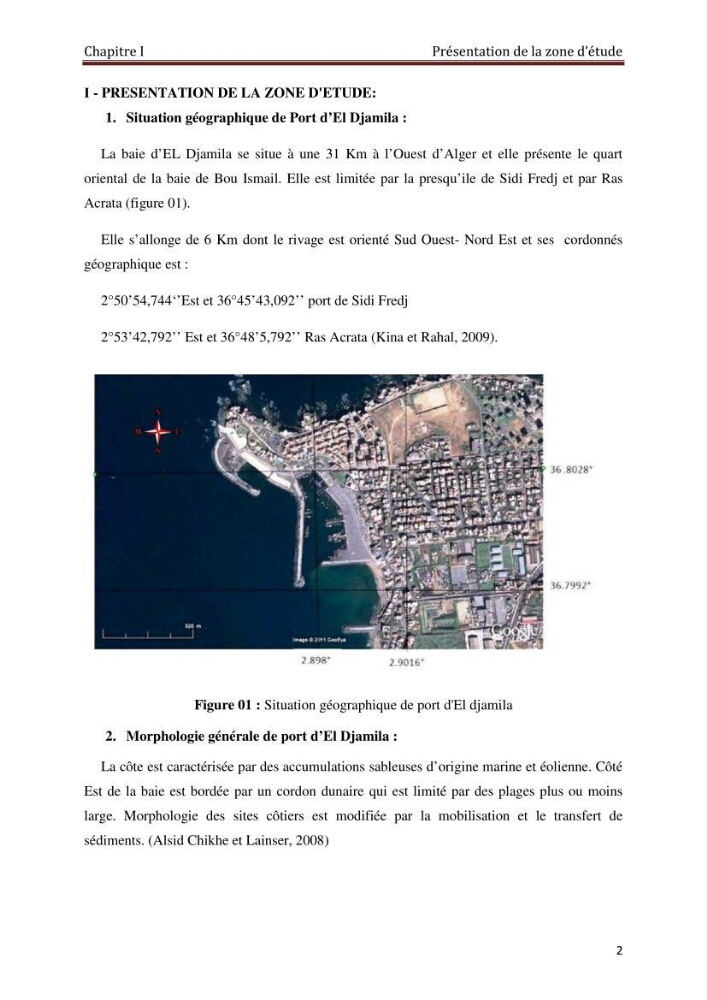 Mesures des paramètres physico-chimiques au niveau du port d\'El Djamila