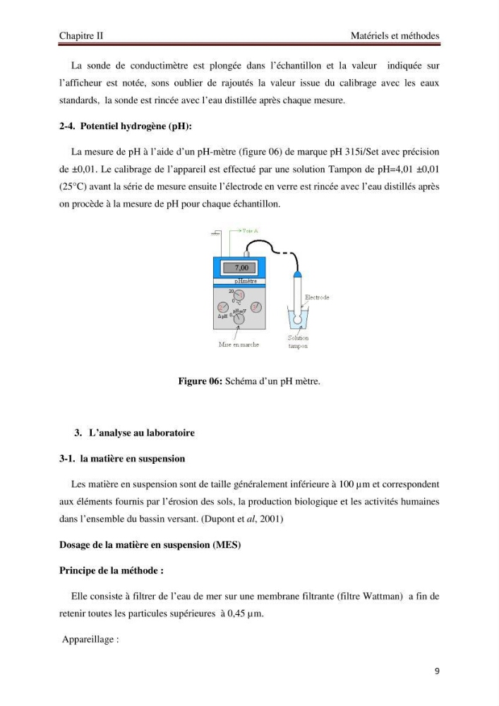 Mesures des paramètres physico-chimiques au niveau du port d\'El Djamila