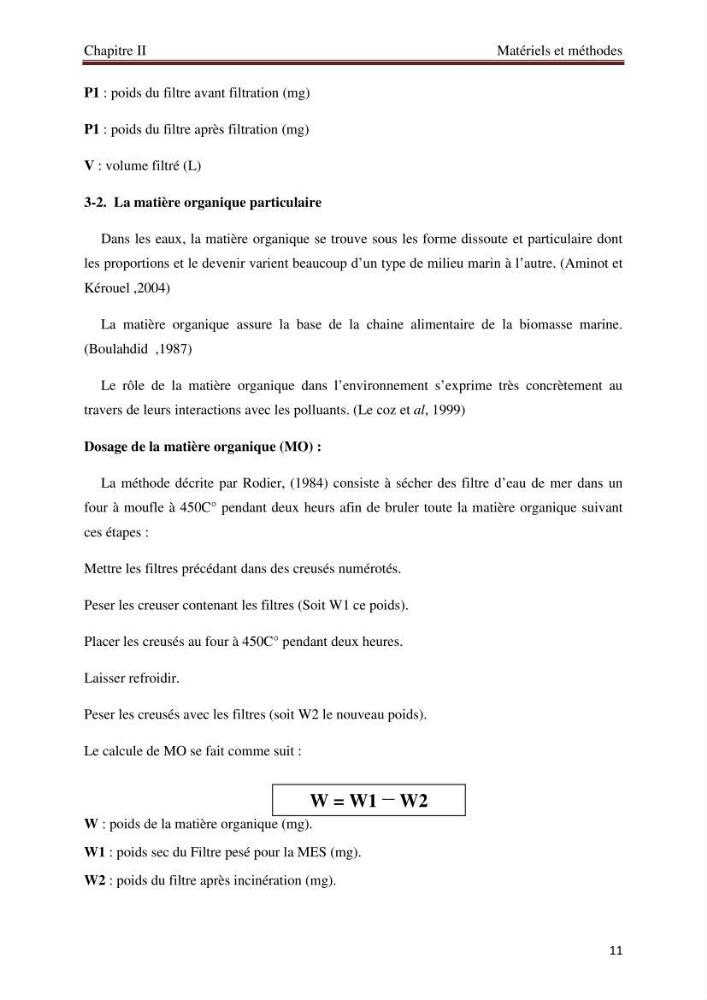 Mesures des paramètres physico-chimiques au niveau du port d\'El Djamila
